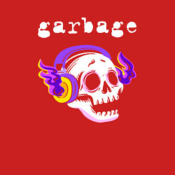 Свитшот хлопковый мужской Garbage - неоновый череп, цвет: красный — фото 2