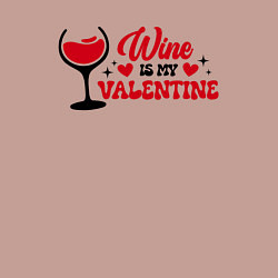 Свитшот хлопковый мужской Wine is my valentine, цвет: пыльно-розовый — фото 2