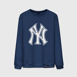 Свитшот хлопковый мужской New York yankees - baseball logo, цвет: тёмно-синий