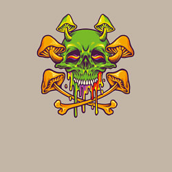 Свитшот хлопковый мужской Чезёный череп и грибочки, цвет: миндальный — фото 2