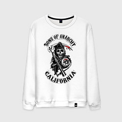 Свитшот хлопковый мужской Sons of anarchy - logo, цвет: белый