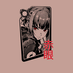 Свитшот хлопковый мужской Девушка с багровыми глазами, цвет: пыльно-розовый — фото 2