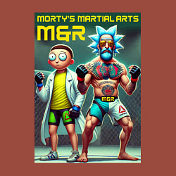 Свитшот хлопковый мужской Mortys martial arts - Rick and Morty, цвет: кирпичный — фото 2