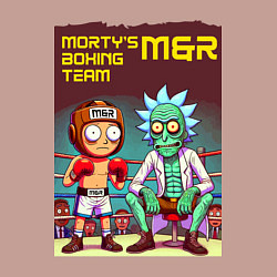 Свитшот хлопковый мужской Mortys boxing team - ai art fantasy, цвет: пыльно-розовый — фото 2