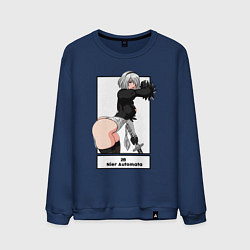 Свитшот хлопковый мужской 2B с катаной, цвет: тёмно-синий