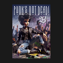 Свитшот хлопковый мужской Barbie - punks not dead meme, цвет: черный — фото 2