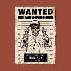 Свитшот хлопковый мужской Плакат разыскивается bad boy, цвет: кирпичный — фото 2