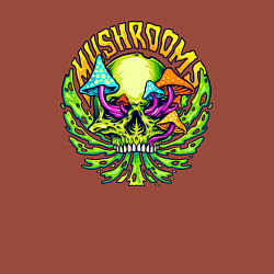 Свитшот хлопковый мужской Mushrooms skull, цвет: кирпичный — фото 2