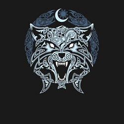 Свитшот хлопковый мужской Фенрир - кельтский волк, цвет: черный — фото 2