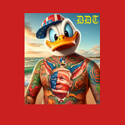 Свитшот хлопковый мужской Donald Duck Trump - meme, цвет: красный — фото 2