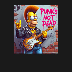 Свитшот хлопковый мужской Homer Simpson - punks not dead, цвет: черный — фото 2