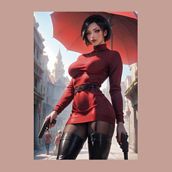 Свитшот хлопковый мужской Ада Вонг из Resident Evil под зонтом, цвет: пыльно-розовый — фото 2