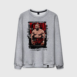 Свитшот хлопковый мужской Майк Тайсон мировой бокс, цвет: меланж