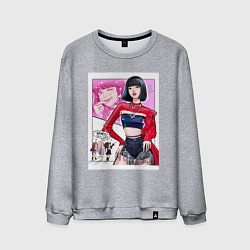 Свитшот хлопковый мужской Blackpink - Lisa, цвет: меланж