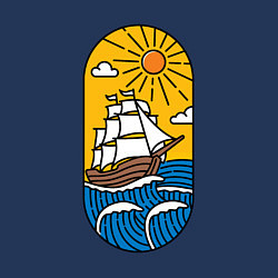 Свитшот хлопковый мужской Sunny ship, цвет: тёмно-синий — фото 2