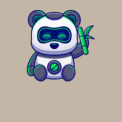 Свитшот хлопковый мужской Панда робот, цвет: миндальный — фото 2