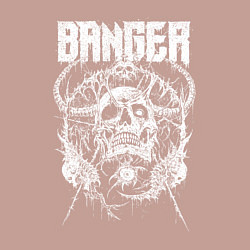 Свитшот хлопковый мужской Banger - horned skull, цвет: пыльно-розовый — фото 2