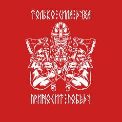 Свитшот хлопковый мужской Сила духа - воин с топорами, цвет: красный — фото 2