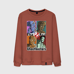 Свитшот хлопковый мужской The real ghostbusters, цвет: кирпичный