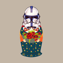 Свитшот хлопковый мужской Матрешка в шлеме штурмовика звездные войны, цвет: миндальный — фото 2