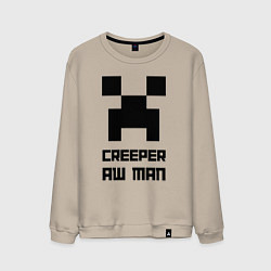 Мужской свитшот Creeper Aw Man, Майнкрафт мем