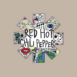 Свитшот хлопковый мужской RHCP - logo with songs, цвет: миндальный — фото 2