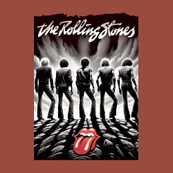 Свитшот хлопковый мужской Молодые Роллинги со спины - восход солнца, цвет: кирпичный — фото 2