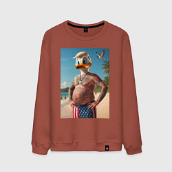 Мужской свитшот Donald Duck-Trump on a Florida beach