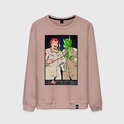 Свитшот хлопковый мужской Ghostbusters - Ray and his clone ghost, цвет: пыльно-розовый