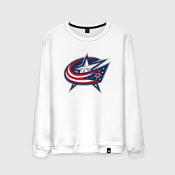 Свитшот хлопковый мужской Columbus blue jackets - hockey team - emblem, цвет: белый