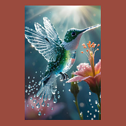 Свитшот хлопковый мужской Колибри летает у цветка, цвет: кирпичный — фото 2