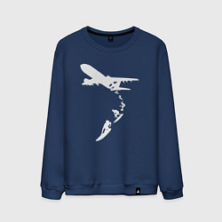 Свитшот хлопковый мужской Plane surfer, цвет: тёмно-синий