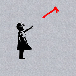 Свитшот хлопковый мужской Девочка и топор, цвет: меланж — фото 2