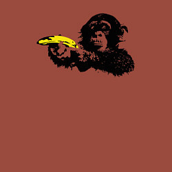 Свитшот хлопковый мужской Мартышка с бананом, цвет: кирпичный — фото 2