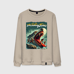 Свитшот хлопковый мужской Rolling Stones - wolfs mouth, цвет: миндальный