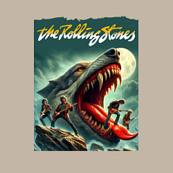 Свитшот хлопковый мужской Rolling Stones - wolfs mouth, цвет: миндальный — фото 2