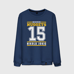 Свитшот хлопковый мужской Denver - Nocola Jokic, цвет: тёмно-синий