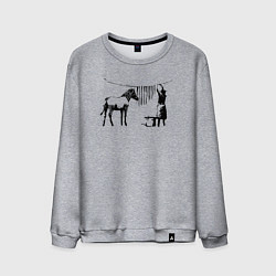 Свитшот хлопковый мужской Banksy zebra, цвет: меланж