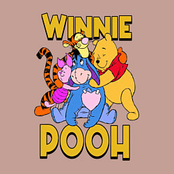 Свитшот хлопковый мужской Winnie Pooh hugs, цвет: пыльно-розовый — фото 2