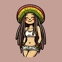 Свитшот хлопковый мужской Smile jamaica girl, цвет: пыльно-розовый — фото 2