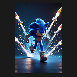 Свитшот хлопковый мужской Соник убегает от ракет, цвет: черный — фото 2