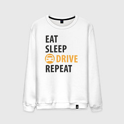 Свитшот хлопковый мужской Есть спать ехать, цвет: белый