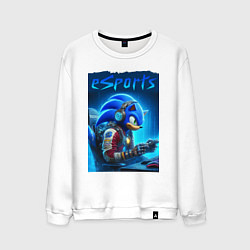 Мужской свитшот Hedgehog Sonic is esports player - neon glow