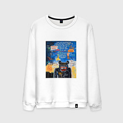 Мужской свитшот Ярко синее граффити с медведем