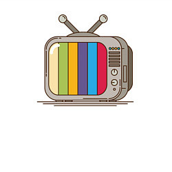 Свитшот хлопковый мужской Retro television, цвет: белый — фото 2