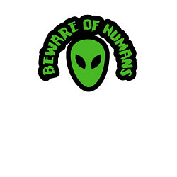 Свитшот хлопковый мужской Остерегайтесь людей, цвет: белый — фото 2