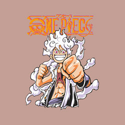 Свитшот хлопковый мужской Ванпис Монки Д Луффи молния, цвет: пыльно-розовый — фото 2