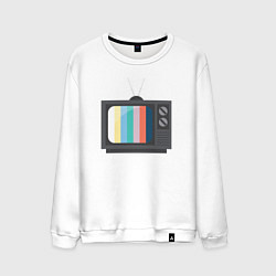 Свитшот хлопковый мужской Old television, цвет: белый