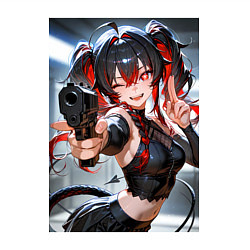 Свитшот хлопковый мужской Девушка-демон с пистолетом, цвет: белый — фото 2