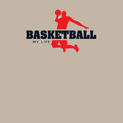 Свитшот хлопковый мужской Баскетбол моя жизнь, цвет: миндальный — фото 2